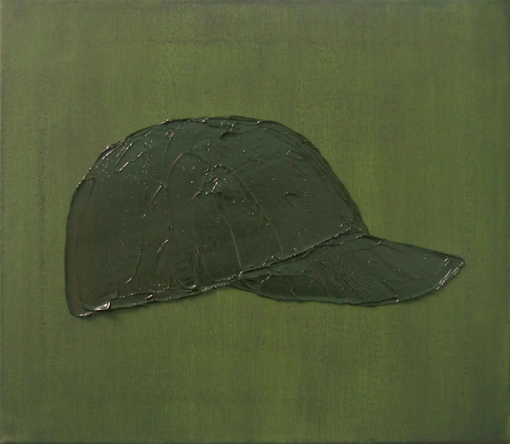 Playing Army Guys in the Woods, Camo Hat, 2011, oil on canvas by Simone Chagoya